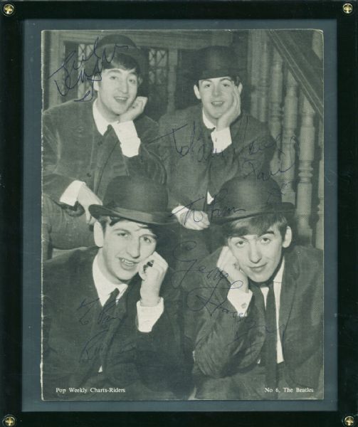 The Beatles: Group Signed Black & White Magazine Page (Caiazzo & Tracks)