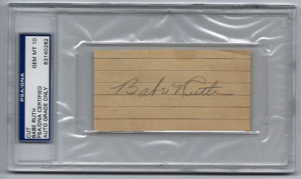 Babe Ruth Encapsulated Signature PSA/DNA Graded GEM MINT 10! (One of a Handful to Exsist!)