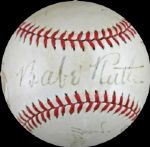 Babe Ruth Signed "Pride Of The Yankees" OAL Baseball w/Cooper, Herman, etc. (PSA/DNA)