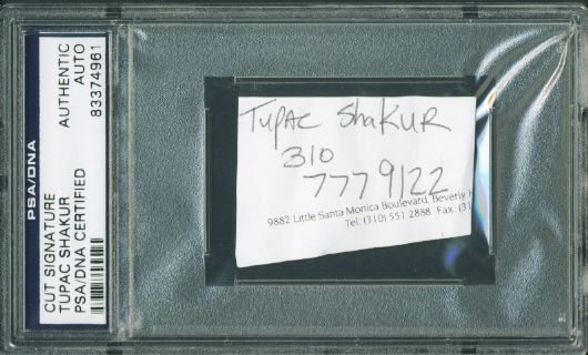 Tupac Shakur Signed & Encapsulated Page w/ Phone Number Gifted To Sharise Neil! (PSA/DNA Encapsulated)