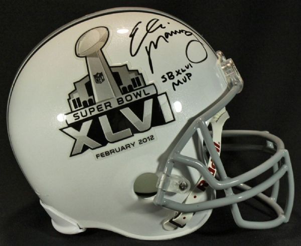 Rare Eli Manning Signed Superbowl XLVI Full-Sized Helmet w/ "SB XLVI MVP" Inscription (Steiner)