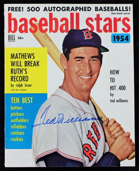 Ted Williams Signed 1954 Baseball Stars Magazine (PSA/DNA)