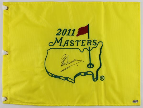 Charl Schwartzel Signed 2011 Masters Flag (PSA/DNA)