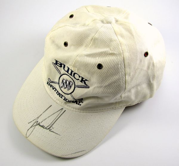 Tiger Woods Signed Buick Invitational Hat (Green Jacket COA)