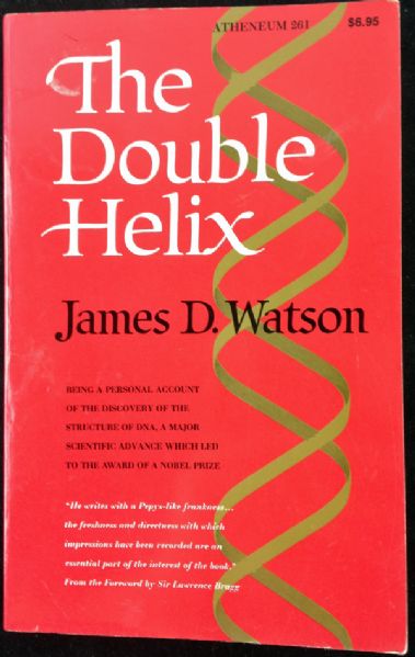 DNA: James Watson & Francis Crick Dual Signed Book: "The Double Helix" (PSA/DNA)