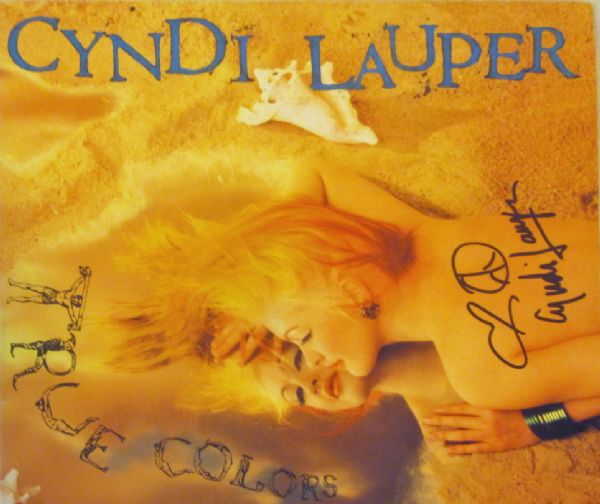 Cyndi Lauper Signed "True Colors" Album w/ Sketch! (PSA/DNA)