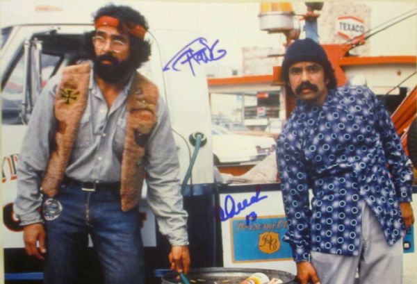 Cheech Marin & Tommy Chong Signed 11 x 14 Photo (PSA/DNA)