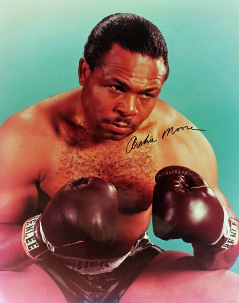 Archie Moore Lot of Two (2) Signed 16" x 20" Color Photos (PSA/DNA)