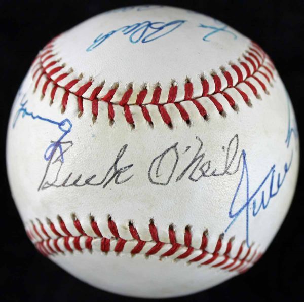 Willie Mays & Negro League Greats Signed ONL Baseball (6 Sigs)(PSA/DNA)