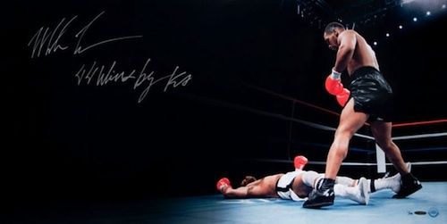 Mike Tyson Signed Limited Edition "44 Wins By KO" 36" x 18" Display (Upper Deck)