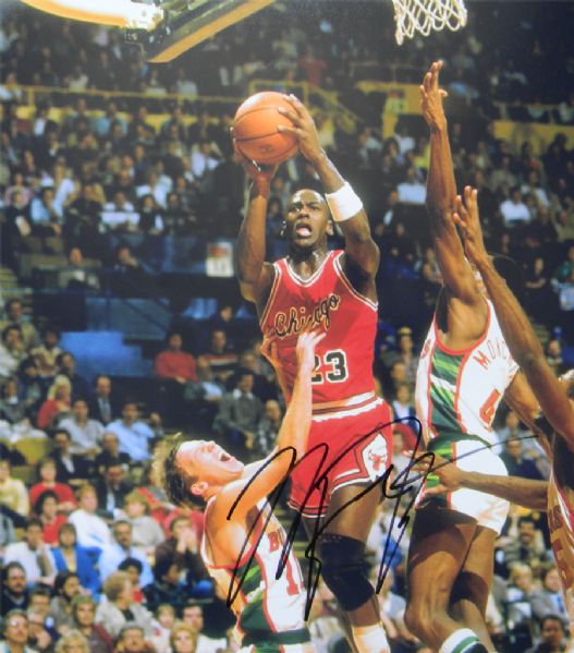 Michael Jordan In-Person Signed 11" x 14" Color Photo (JSA)