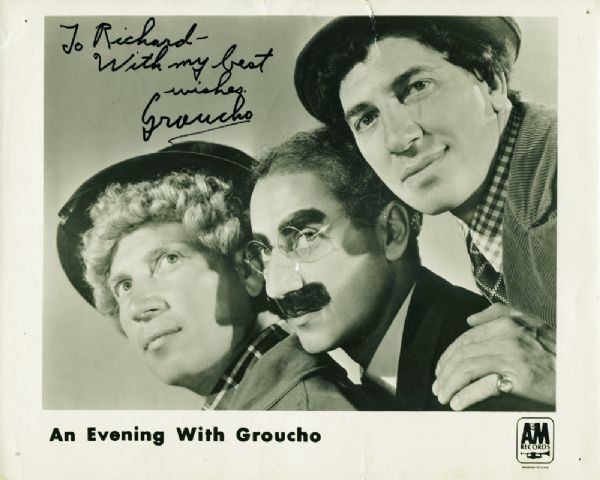 Groucho Marx Signed A&M Records Publicity Photograph (PSA/DNA)