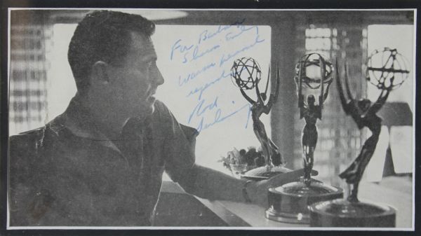 Rod Serling Rare Signed & Inscribed Magazine Page Photo in Framed Display (PSA/DNA)