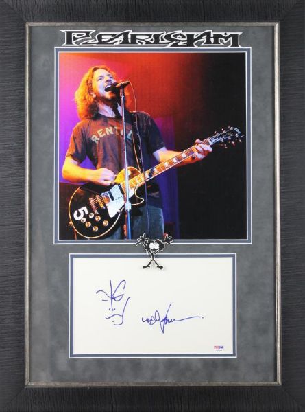Pearl Jam: Eddie Vedder Hand Drawn & Signed Sketch in Custom Framed Display (PSA/DNA)