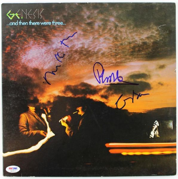 Genesis Group Signed Record Album: "And Then There Were Three" (PSA/DNA)