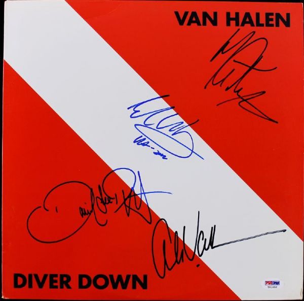Van Halen Group Signed "Diver Down" Record Album (Original Lineup)(PSA/DNA)