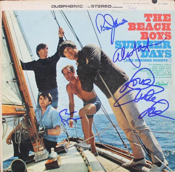 The Beach Boys Group Signed "Summer Days" Record Album w/Wilson, Love, Jardine & Johnston (PSA/DNA)