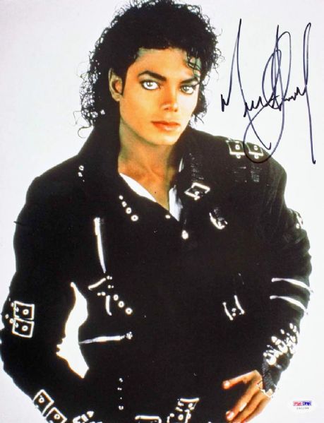 Michael Jackson Superb Signed 11" x 14" Color Photo (PSA/DNA)