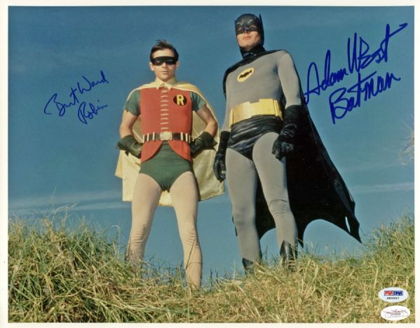 Batman: Adam West & Burt Ward Signed 11" x 14" Color Photo with Character Names (JSA & PSA/DNA)
