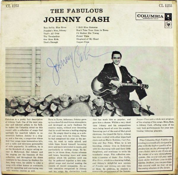 Johnny Cash Rare Vintage Signed Album: "The Fabulous Johnny Cash" (JSA)