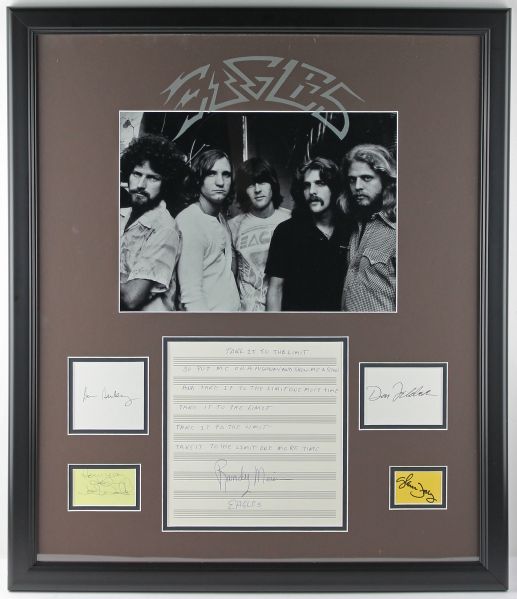 The Eagles Group Autograph Set in Custom Framed Display (5 Signatures)(Epperson/REAL)