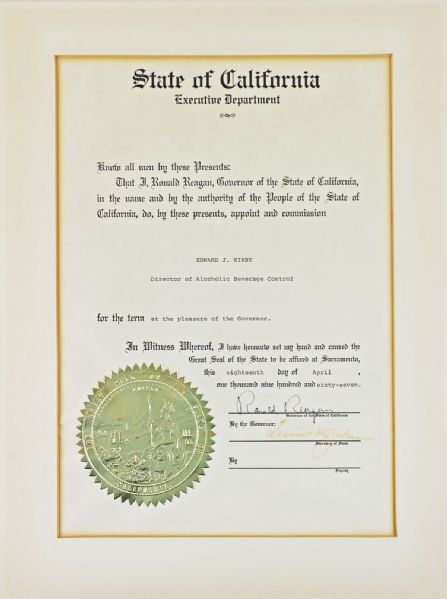Ronald Reagan Signed 1967 California Governors Appointment (PSA/DNA)