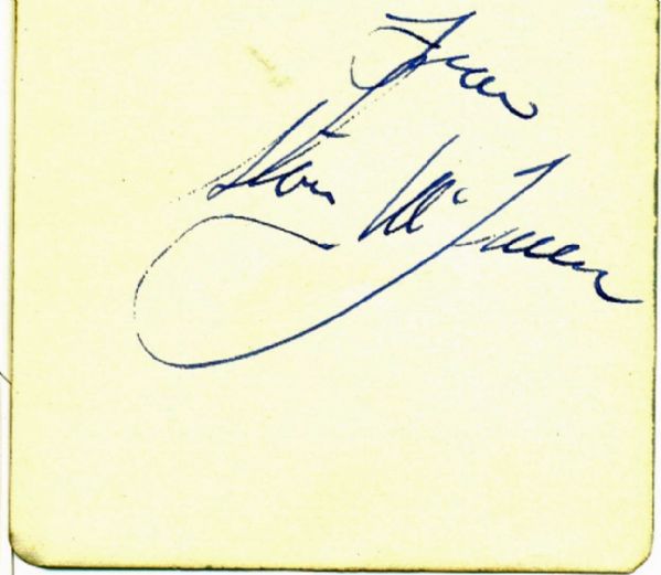 Steve McQueen Vintage Signed Album Page (JSA)