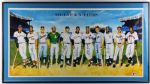 500 Home Run Club Signed 35" x 24" Ron Lewis Poster w/Mantle, Williams, Mays, Aaron, etc. (11 Sigs)(PSA/DNA)