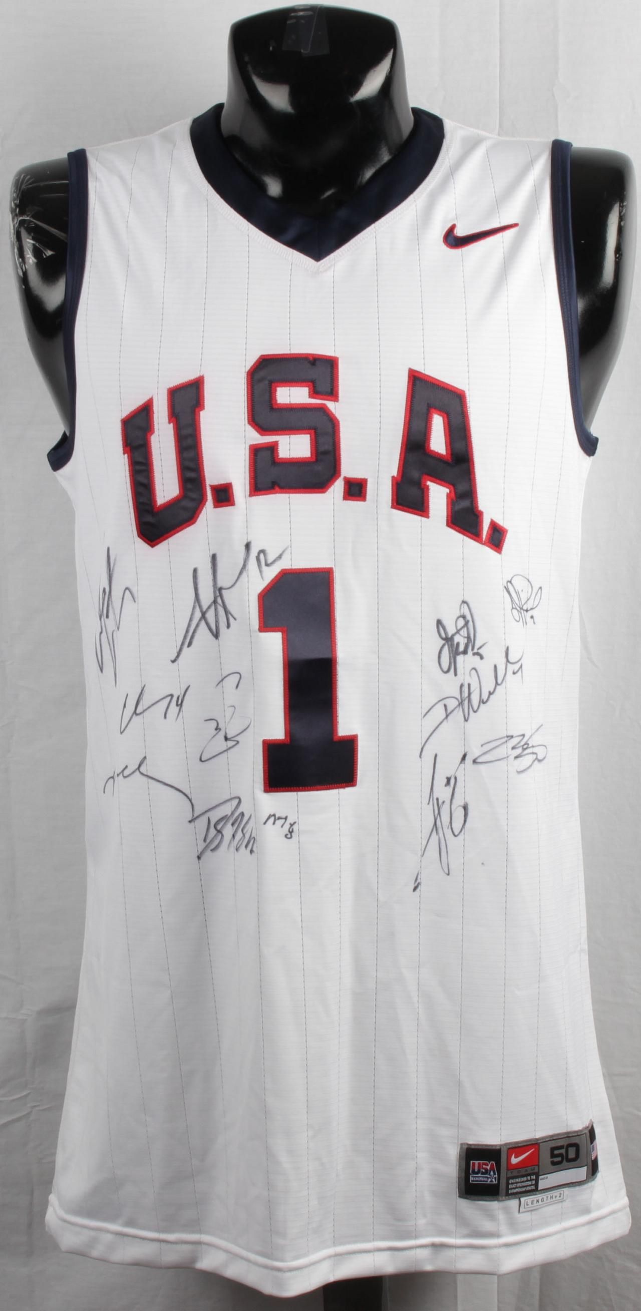 Kobe Bryant Lebron James 2008 Team USA Olympics Signed Jersey Redeem Team  PSA