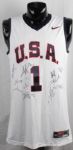 2008 Summer Olympics Team Signed Basketball Jersey w/ Kobe, James, Wade, Anthony, Kidd, Bosh, Howard & Others (JSA)