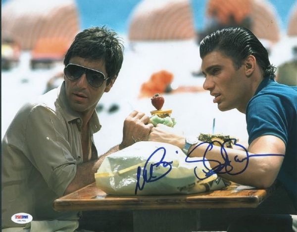 Scarface: Al Pacino & Steven Bauer Dual Signed 11" x 14" Color Photo