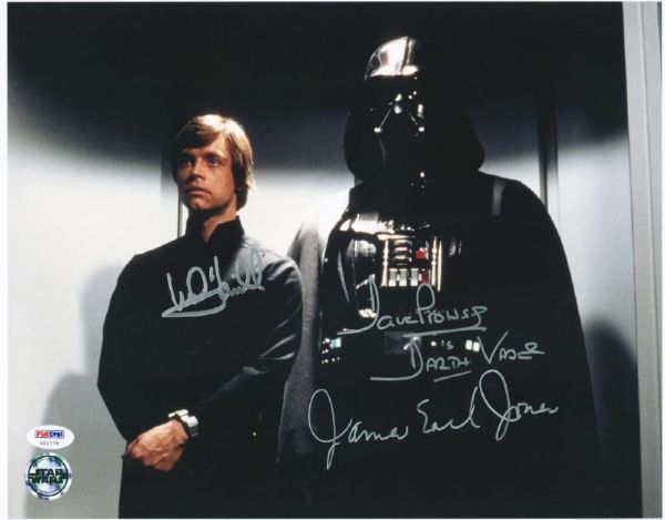 Star Wars: Mark Hamill, David Prowse & James Earl Jones Signed 11" x 14" Color Photo (PSA/DNA)