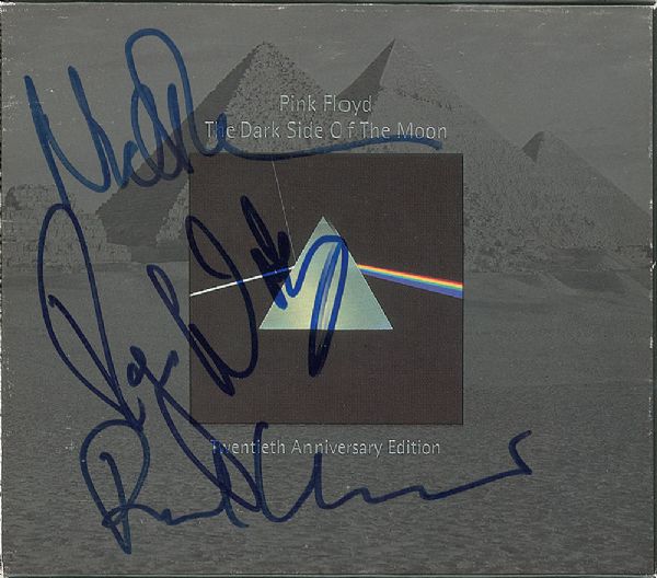 Pink Floyd: Band Signed "Dark Side of The Moon" CD Cover w/Waters, Mason, Wright (JSA)