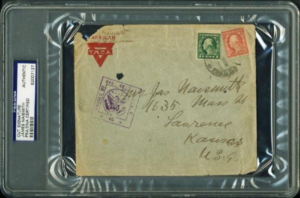 Dr. James Naismith Signed Envelope Cover (PSA/DNA Enapsulated)