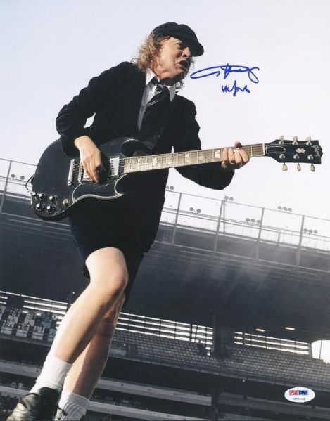 AC/DC: Angus Young Signed 11" x 14" Color Photo (PSA/DNA)