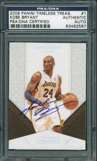 Kobe Bryant Signed 2009 Panini Timeless Treasures Insert Card #1 (PSA/DNA Encapsulated)