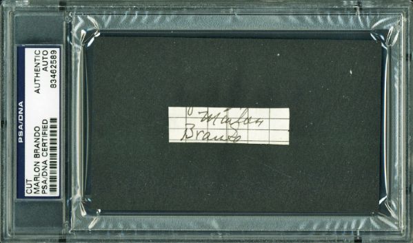 Marlon Brando Signed Slip (PSA/DNA Encapsulated)