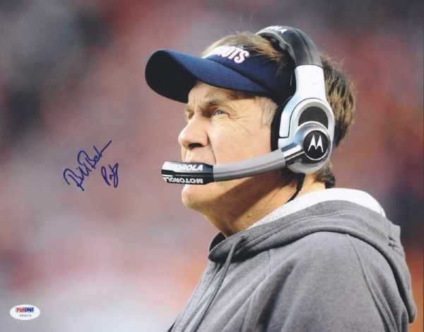 Bill Belichick In-Person Signed 11" x 14" Color Photo with "Pats" Inscription (PSA/DNA)