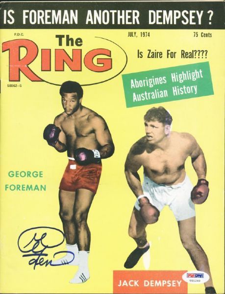 George Foreman Signed 1974 The Ring Magazine (PSA/DNA)