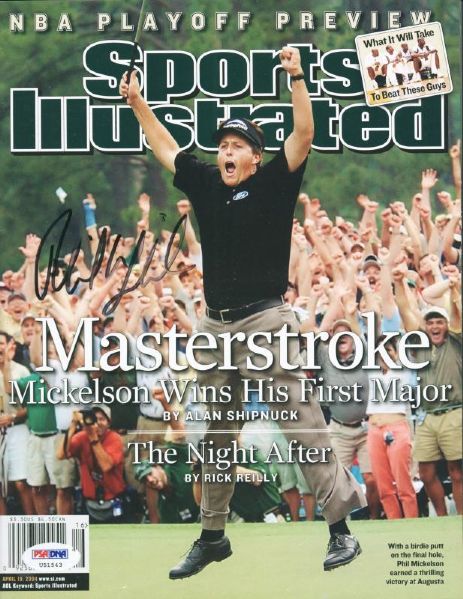 Phil Mickelson Signed 2004 Sports Illustrated Magazine (Masters Victory)(PSA/DNA)