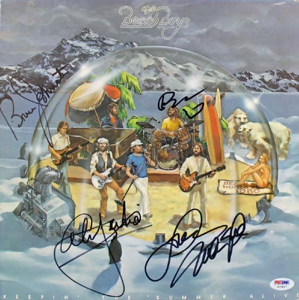 The Beach Boys Group Signed Record Album (4 Sigs): Keeping The Summer Alive (PSA/DNA)