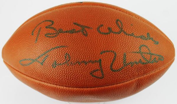 Johnny Unitas Signed Football with "Best Wishes" Inscription (PSA/DNA)