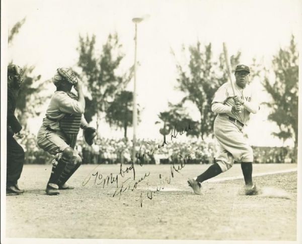 Babe Ruth Signed & Inscribed Original 8" x 10" Vintage Thorne Studios Yankee Photograph (PSA/DNA)