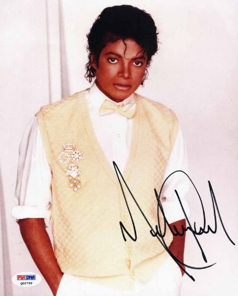 Michael Jackson Superb Signed 8" x 10" Color Photo (PSA/DNA)