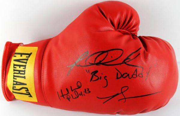 Evander Holyfield & Riddick Bowe Rare Dual Signed Everlast Boxing Glove (PSA/DNA)