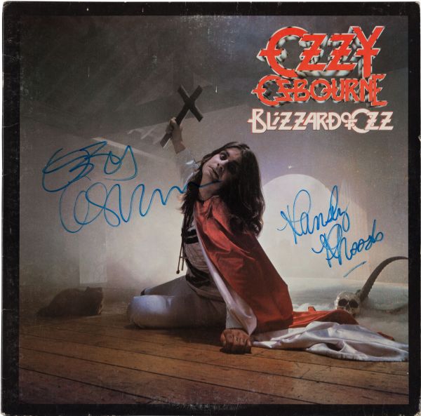 Ozzy Ozbourne & Randy Rhoads Rare Dual Signed "Blizzard of Oz" Signed Album (Epperson/REAL)