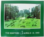 Champions Signed (16) 1992 Masters Poster feat. Nicklaus, Palmer, Ballesteros, Snead, Player & More (PSA/DNA)