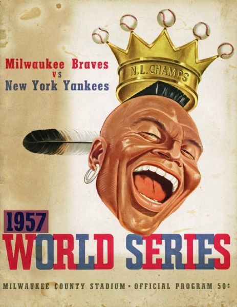 Original 1957 World Series Program Between The Braves & Yankees
