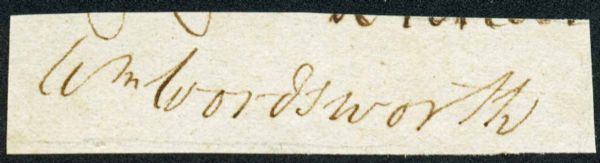 Rare William Wordsworth Signed 2.5" x .5" Album Page (PSA/DNA)