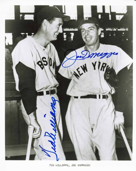 Joe DiMaggio & Ted Williams Signed 8" x 10" Photo (PSA/DNA)